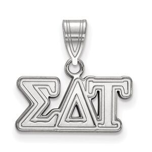 Sterling Silver Sigma Delta Tau Medium Greek Letters Pendant